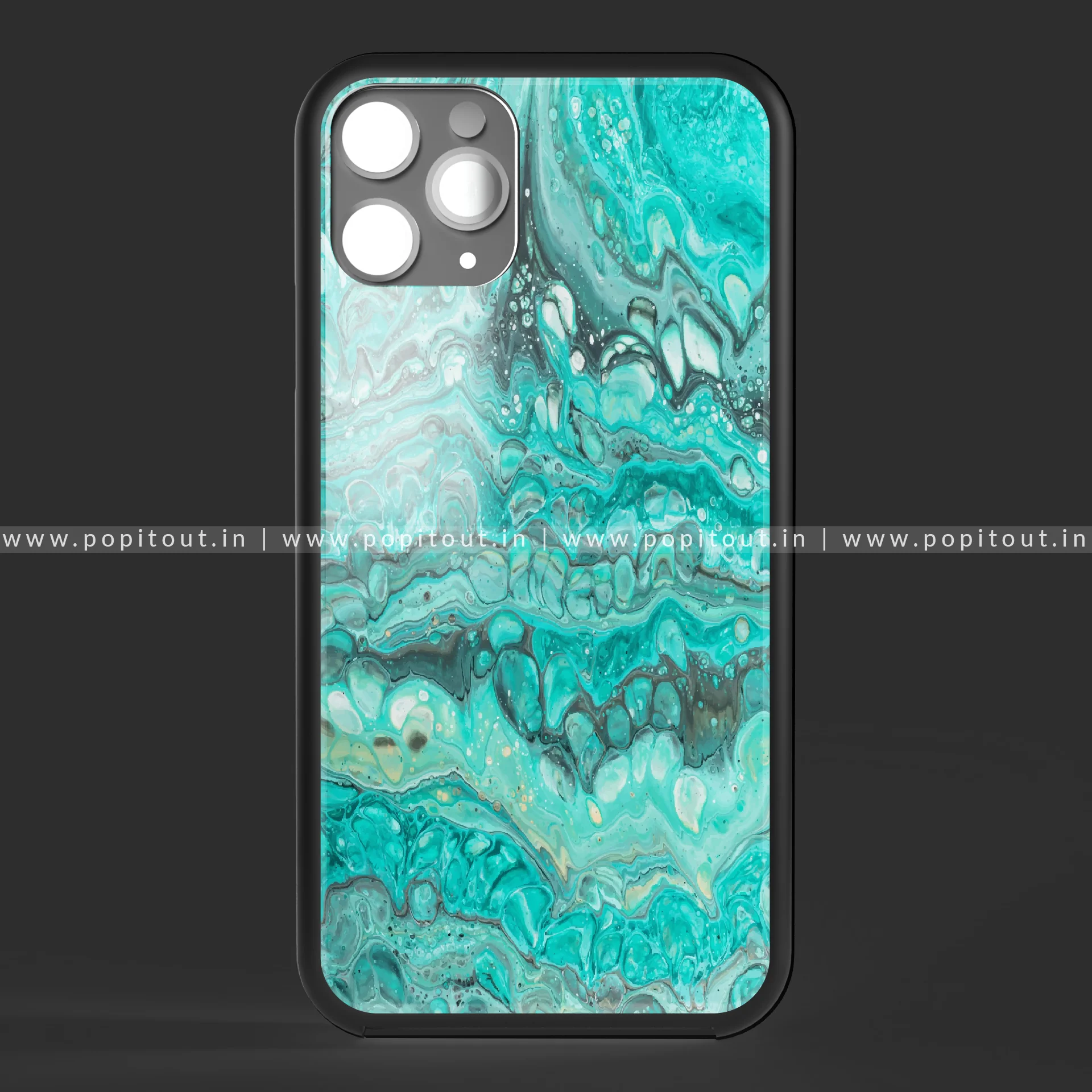 Ocean green marble printed glass case