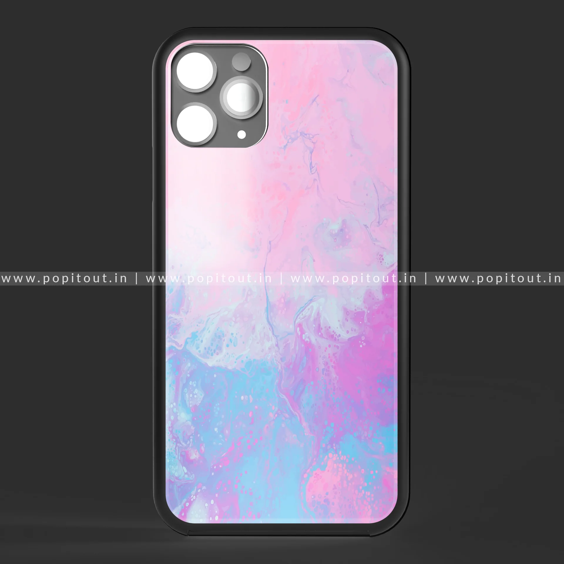 Pink marble printed glass case