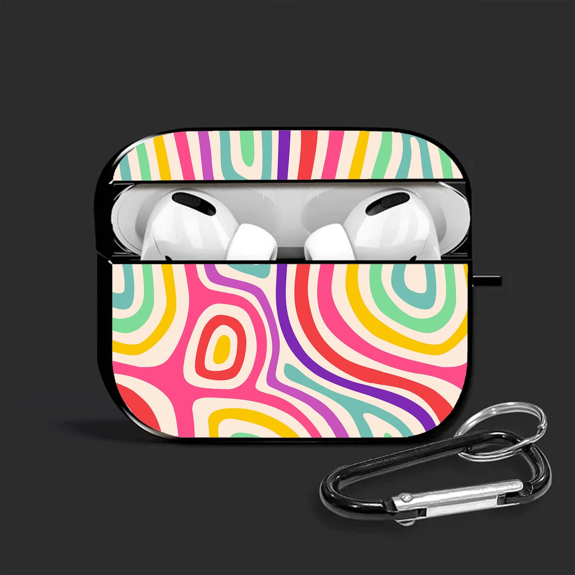 Handdrawn Wavy Airpods Glass Case