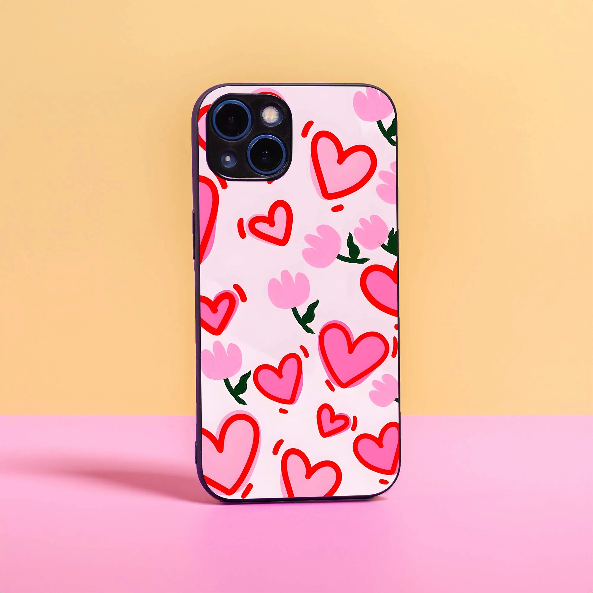 Hearts & Roses Glass Case