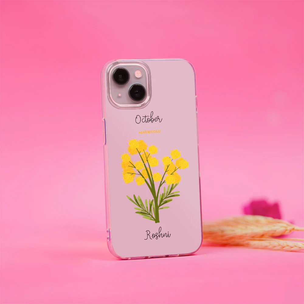 Mariegold floral Silicon Name Case