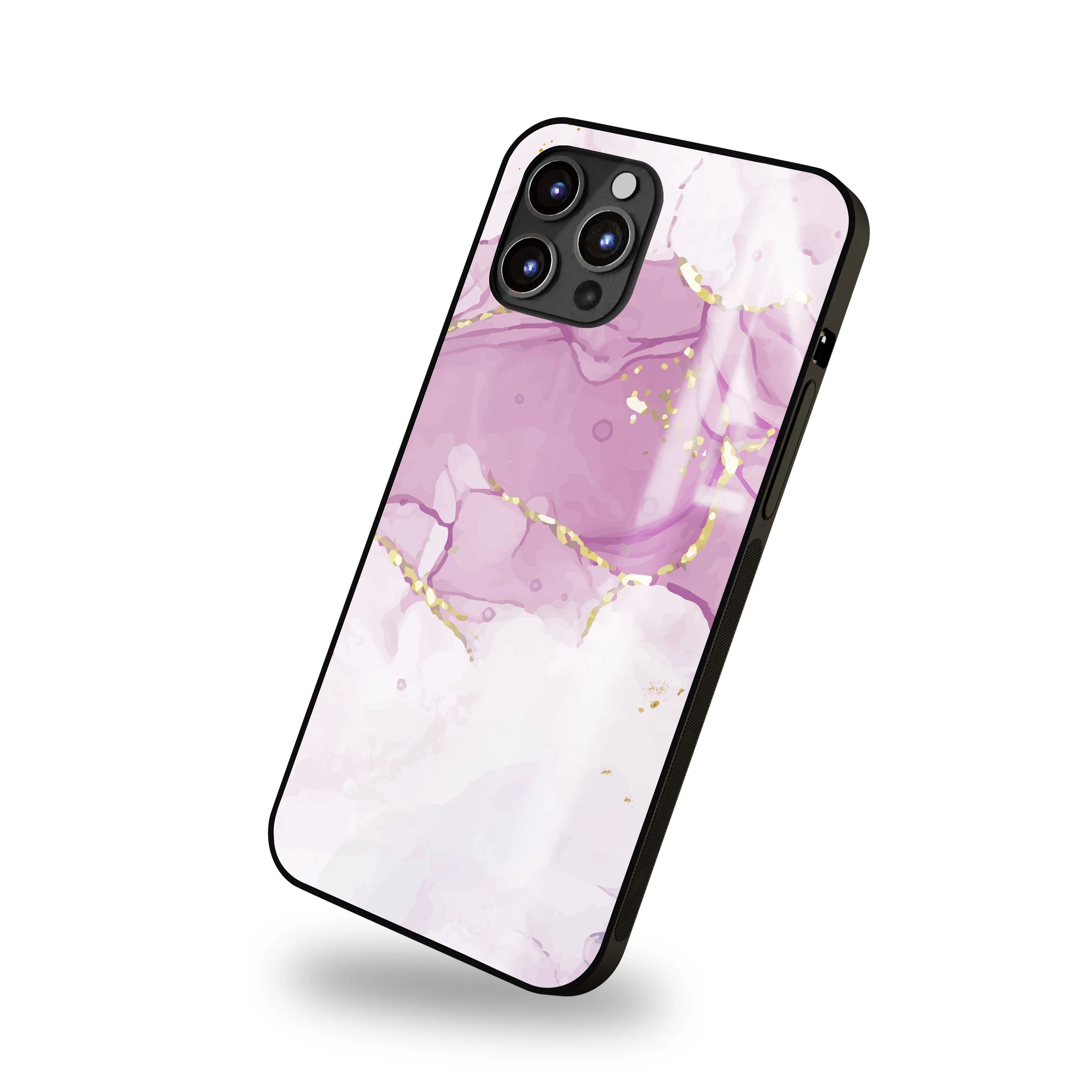 Purple Marble Print Glass Case