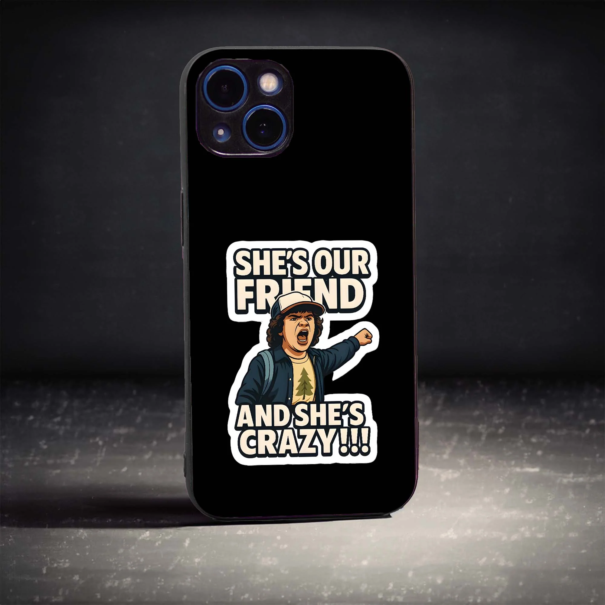 She's Crazy Sticker Glass Case